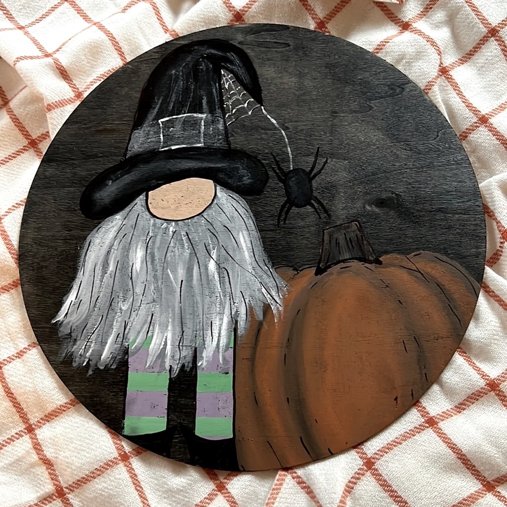 Fall Halloween Spooky Gnome Painting